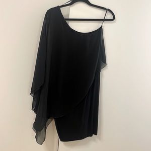 Zara one shoulder dress with chiffon sleeve size medium